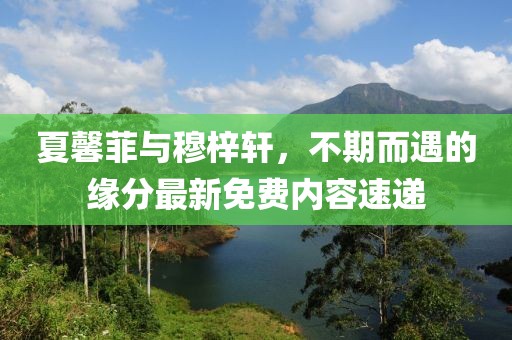 夏馨菲與穆梓軒，不期而遇的緣分最新免費內(nèi)容速遞