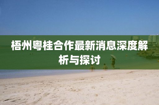 梧州粵桂合作最新消息深度解析與探討