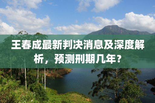 王春成最新判決消息及深度解析，預(yù)測刑期幾年？