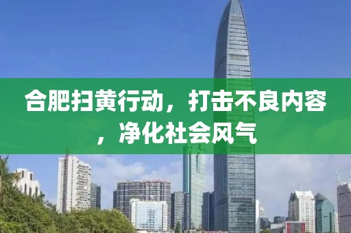 合肥掃黃行動(dòng)，打擊不良內(nèi)容，凈化社會(huì)風(fēng)氣